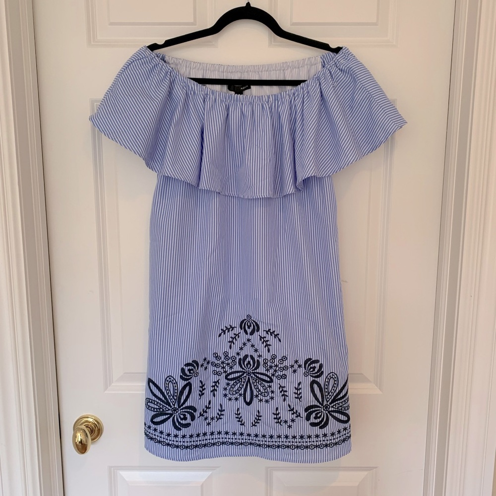 AQUA off the shoulder mini dress